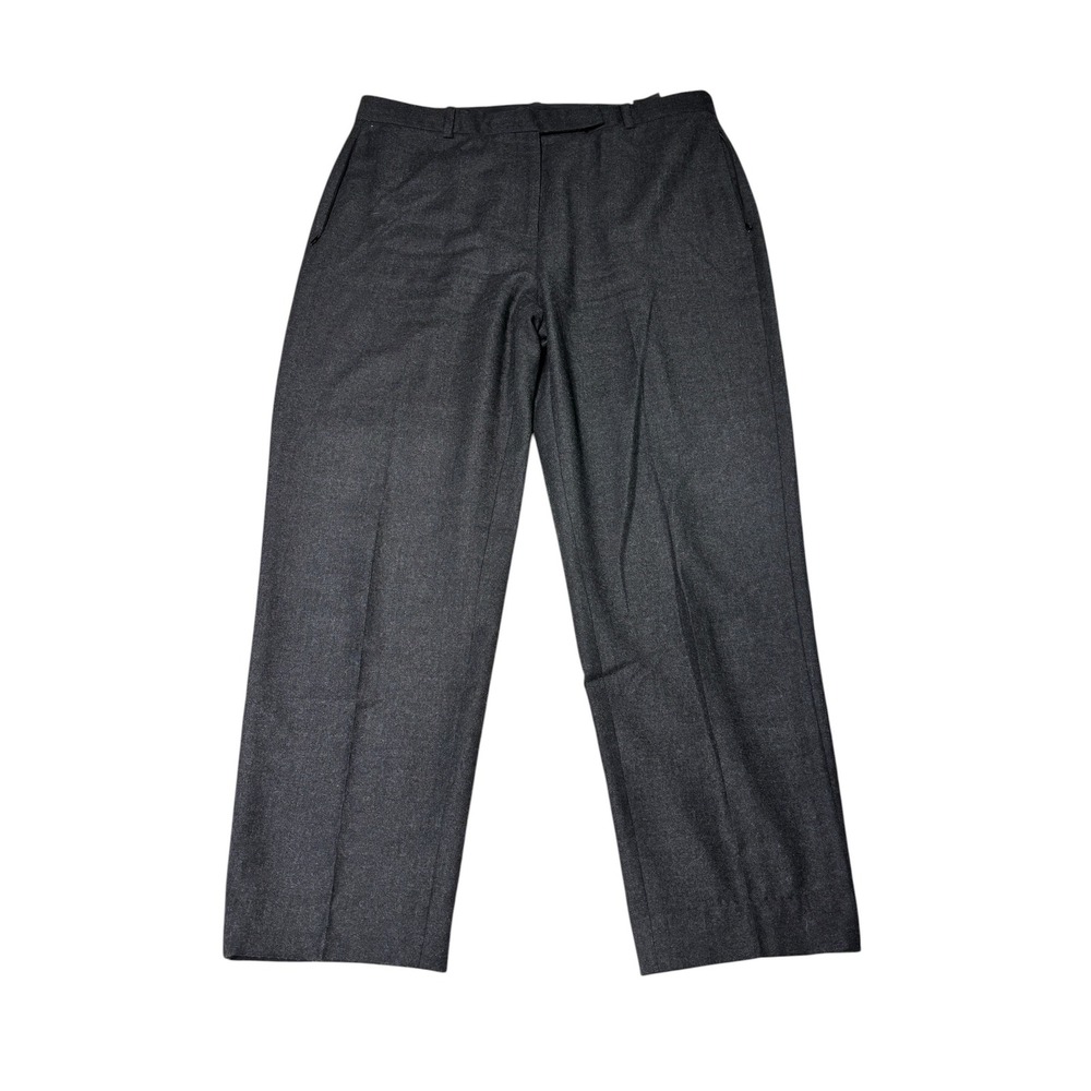 Theory HW Taper Pant Sleek Flannel Grey Virgin‎ Wool Trousers Womens 10 W33 L25